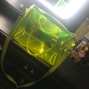 Neon clear purse
